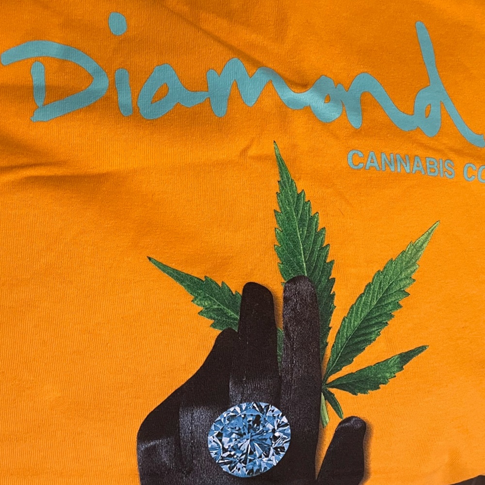 Diamond Supply Co Breakfast @ Tiffany’s cannabis T-shirt Sz XL & L (oRange only)